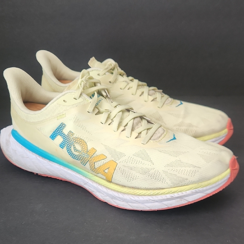 Hoka One One Mens Yellow Carbon X Athletic Shoes Size 12D - Picture 5 of 9